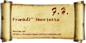 Frankó Henrietta névjegykártya