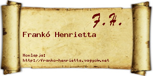 Frankó Henrietta névjegykártya