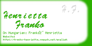 henrietta franko business card